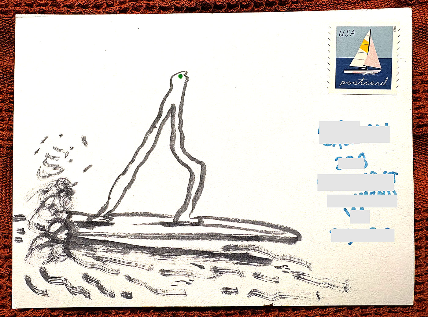 Postcard drawing sent to send cheer