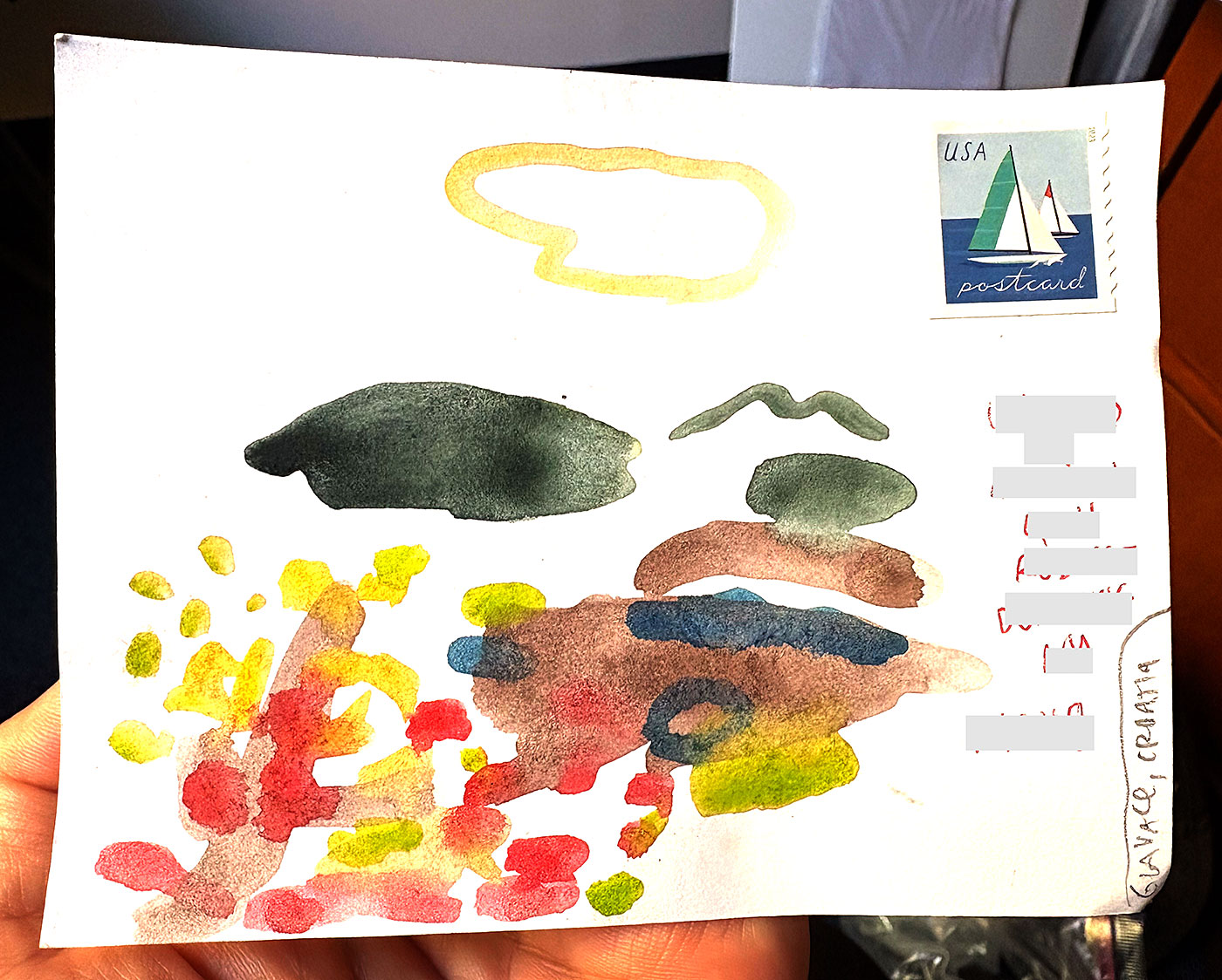 Postcard drawing sent to send cheer