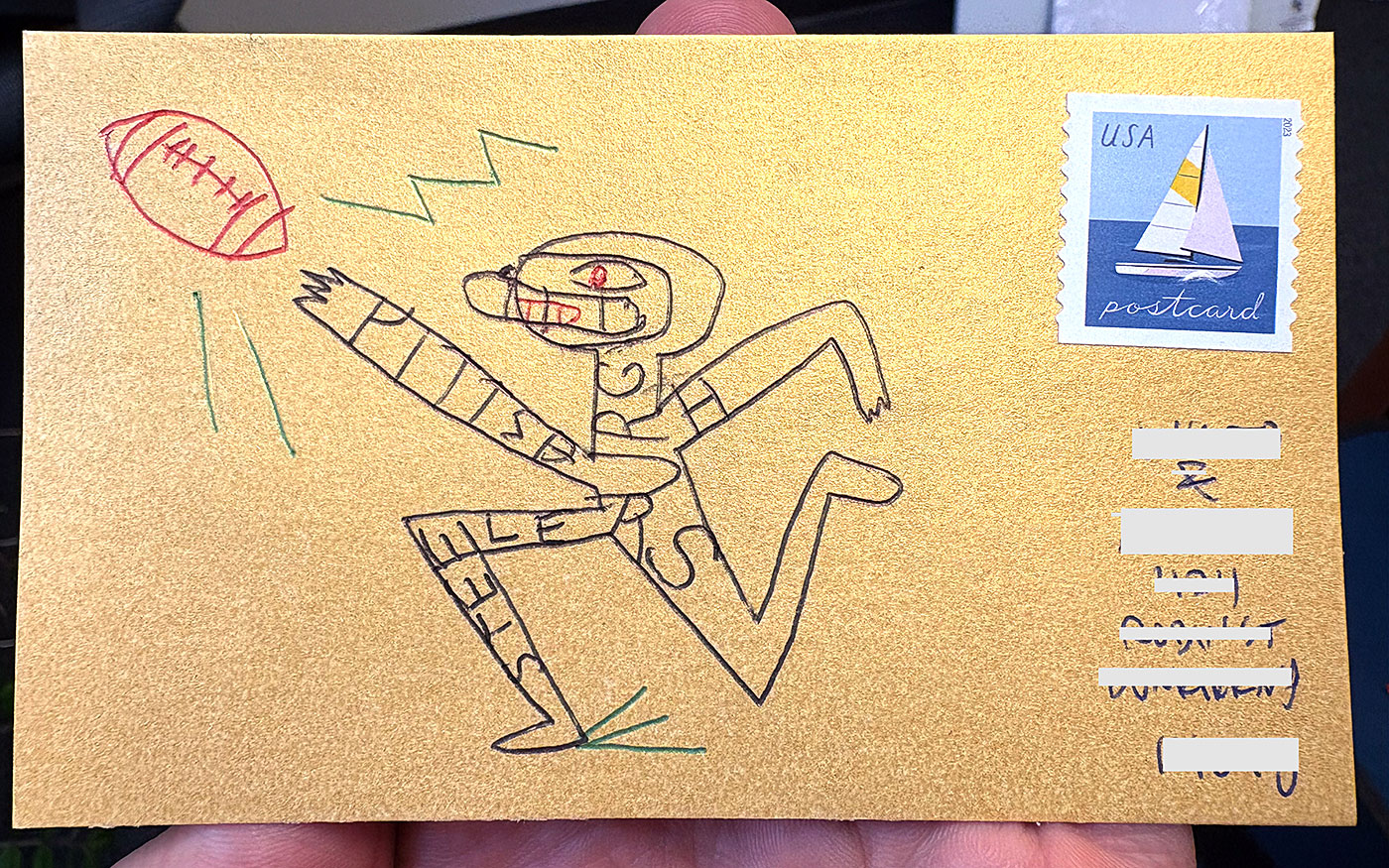 Postcard drawing sent to send cheer