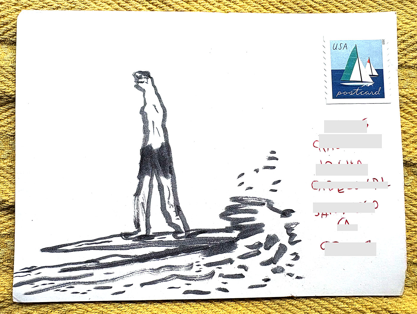 Postcard drawing sent to send cheer
