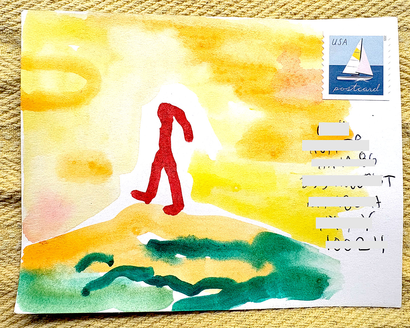 Postcard drawing sent to send cheer