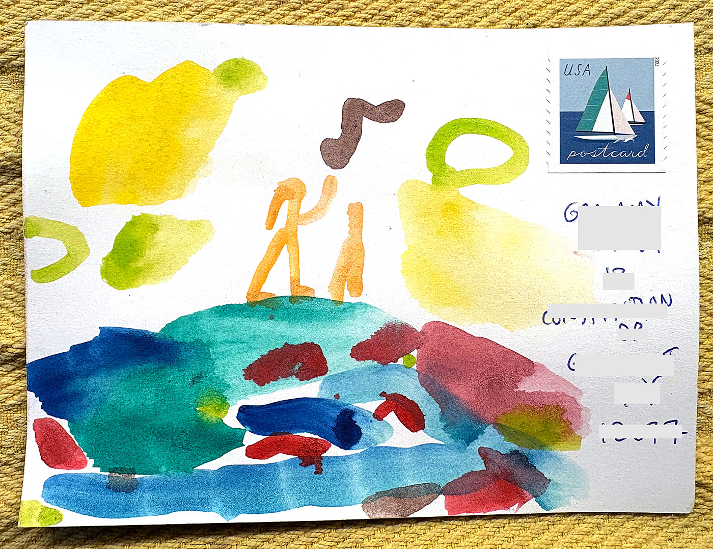 Postcard drawing sent to send cheer