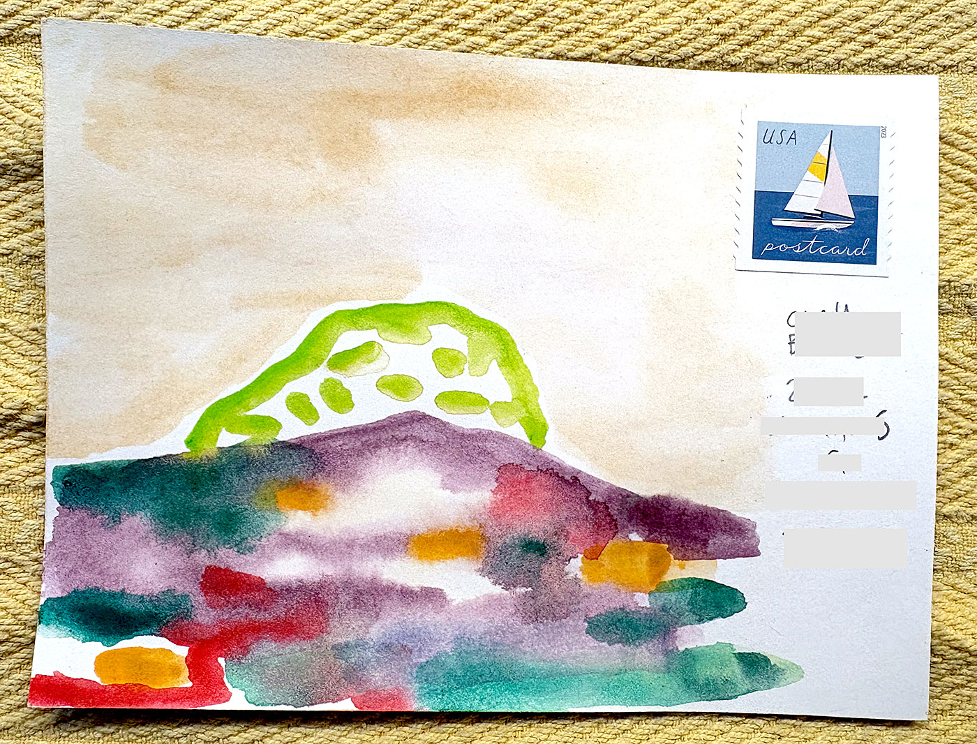 Postcard drawing sent to send cheer
