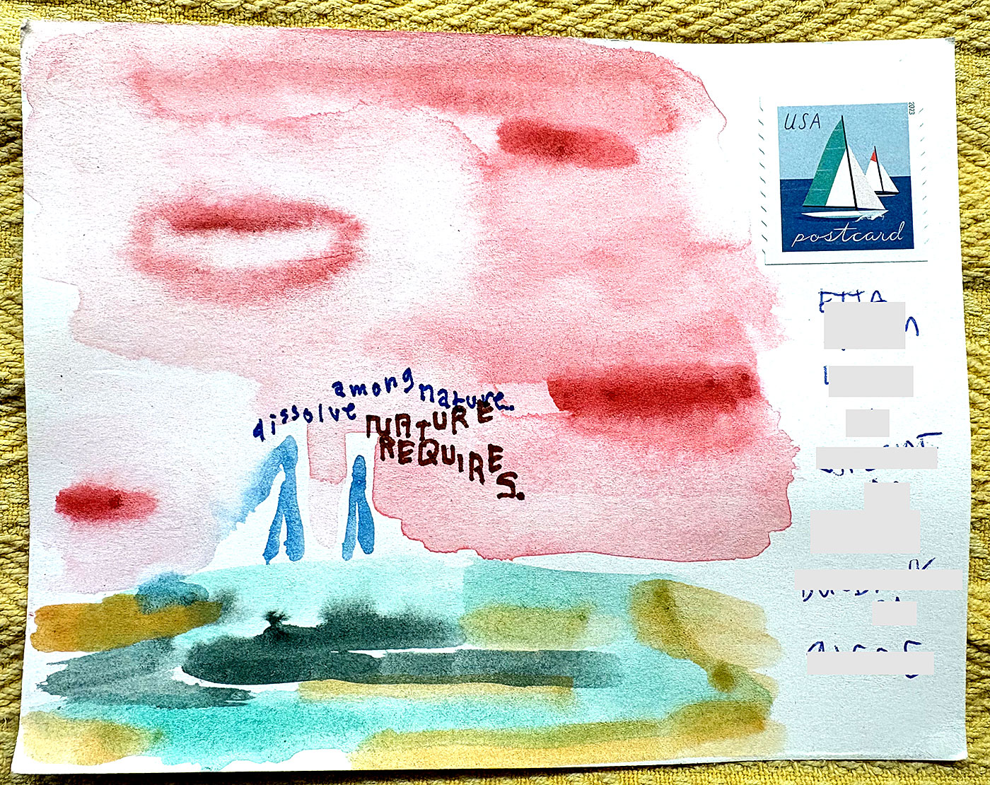 Postcard drawing sent to send cheer