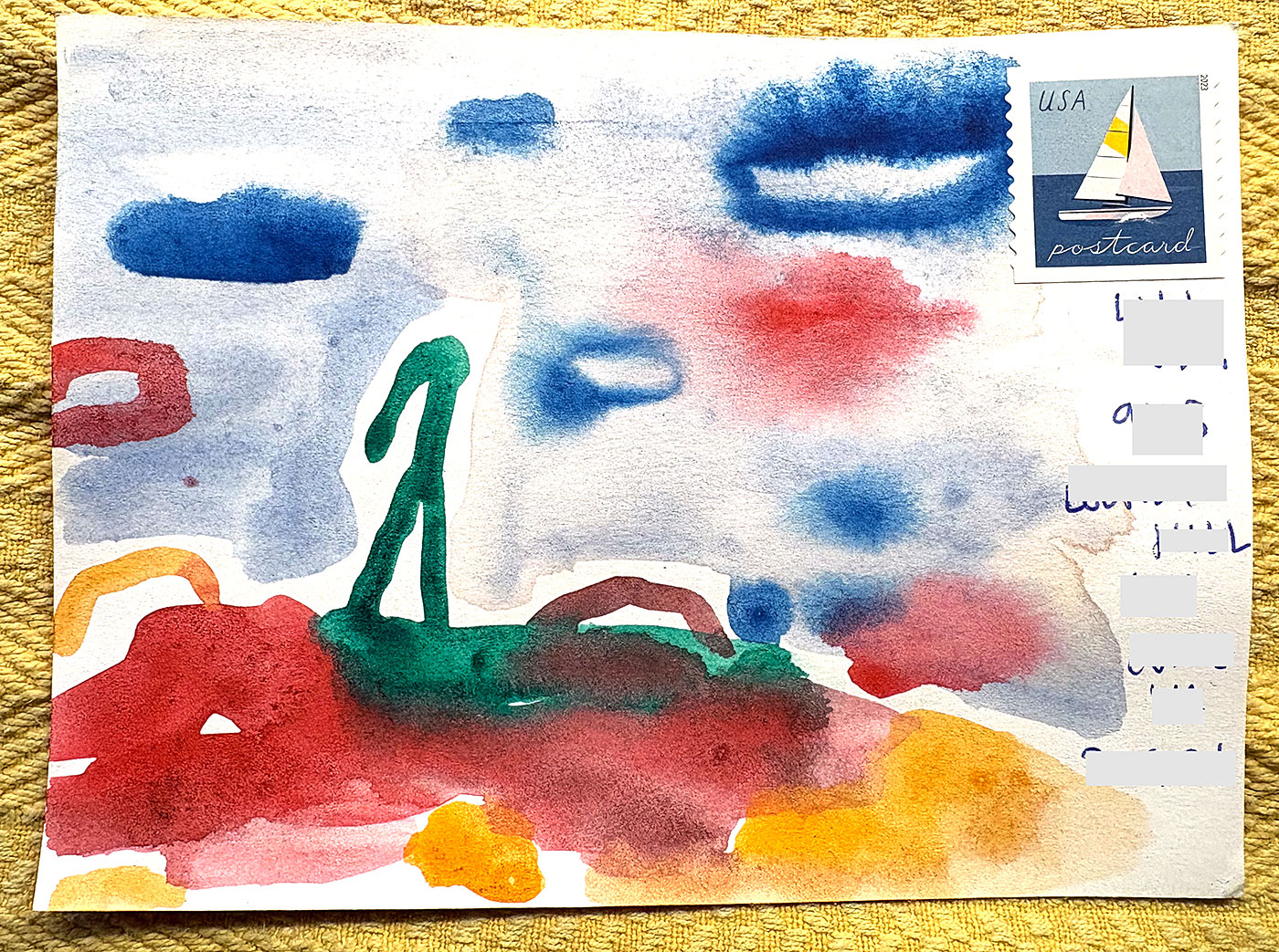 Postcard drawing sent to send cheer