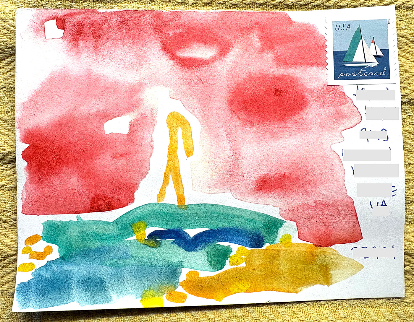 Postcard drawing sent to send cheer