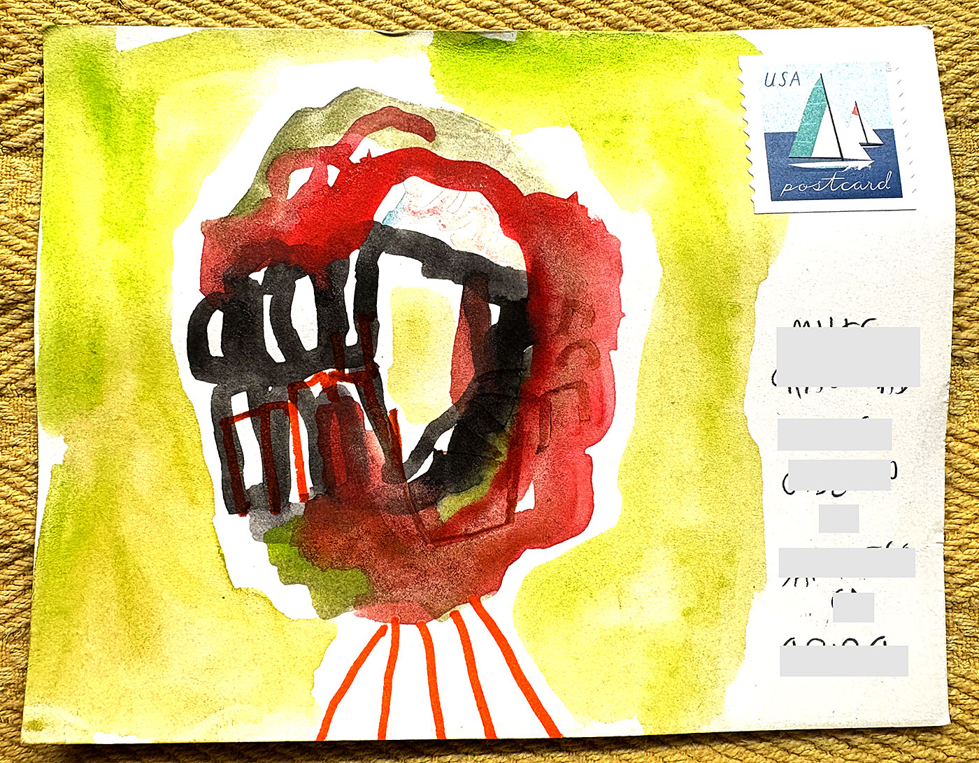 Postcard drawing sent to send cheer