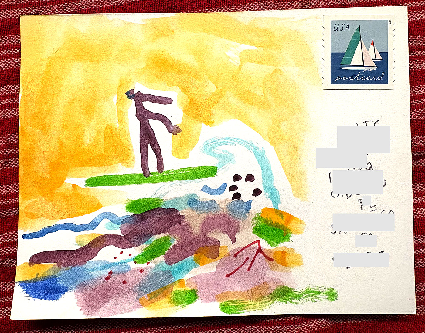 Postcard drawing sent to send cheer