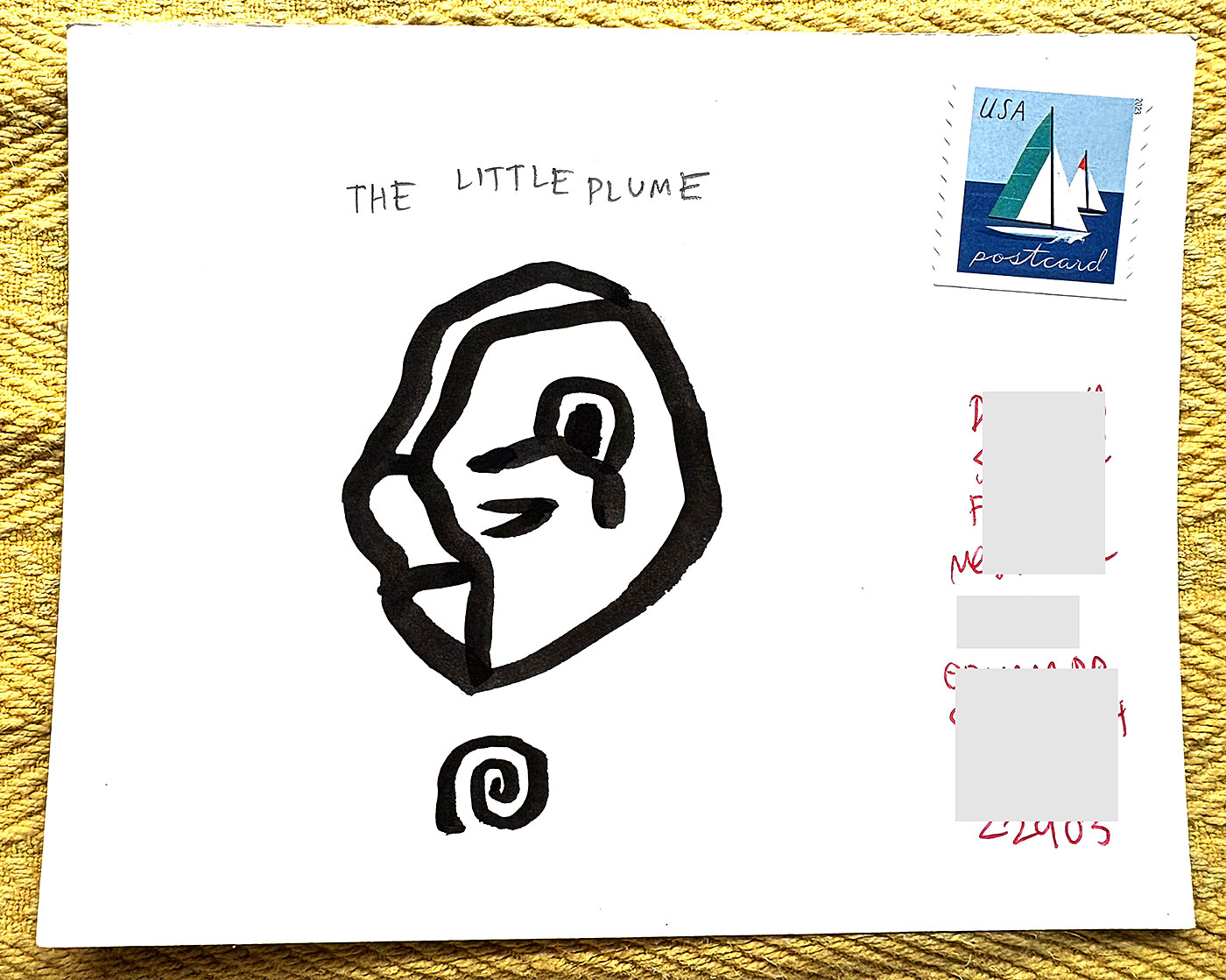 Postcard drawing sent to send cheer