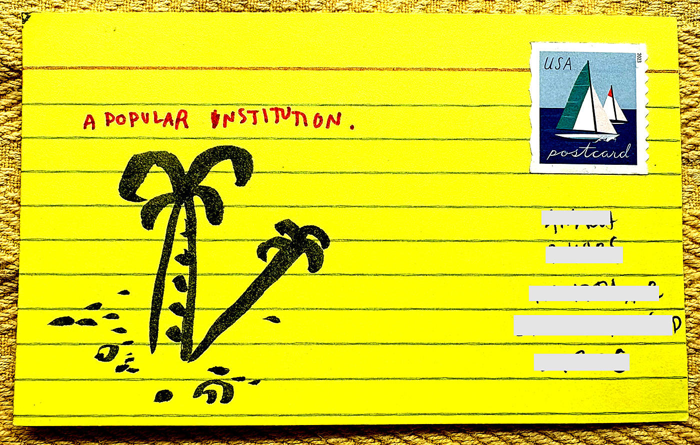 Postcard drawing sent to send cheer