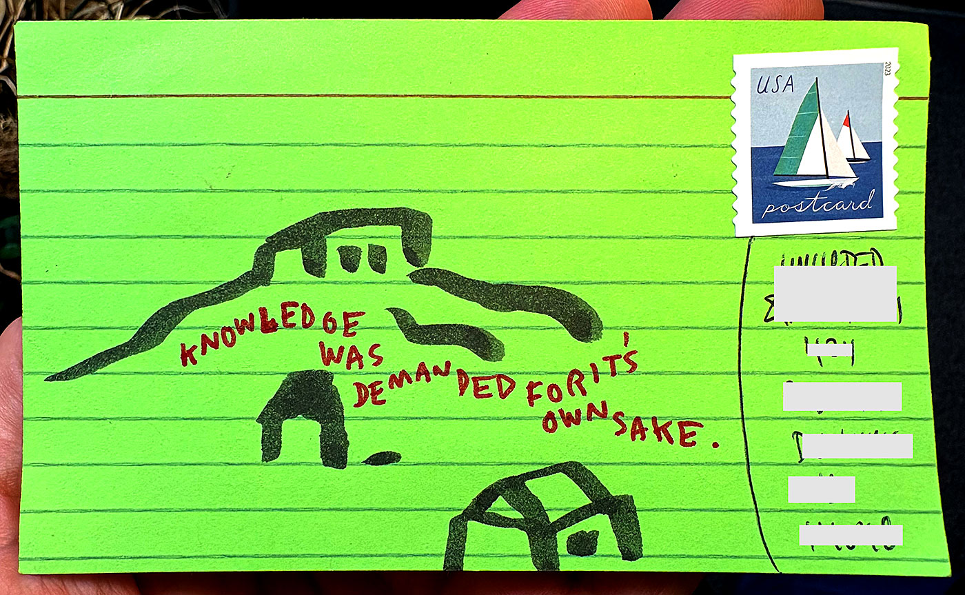 Postcard drawing sent to send cheer
