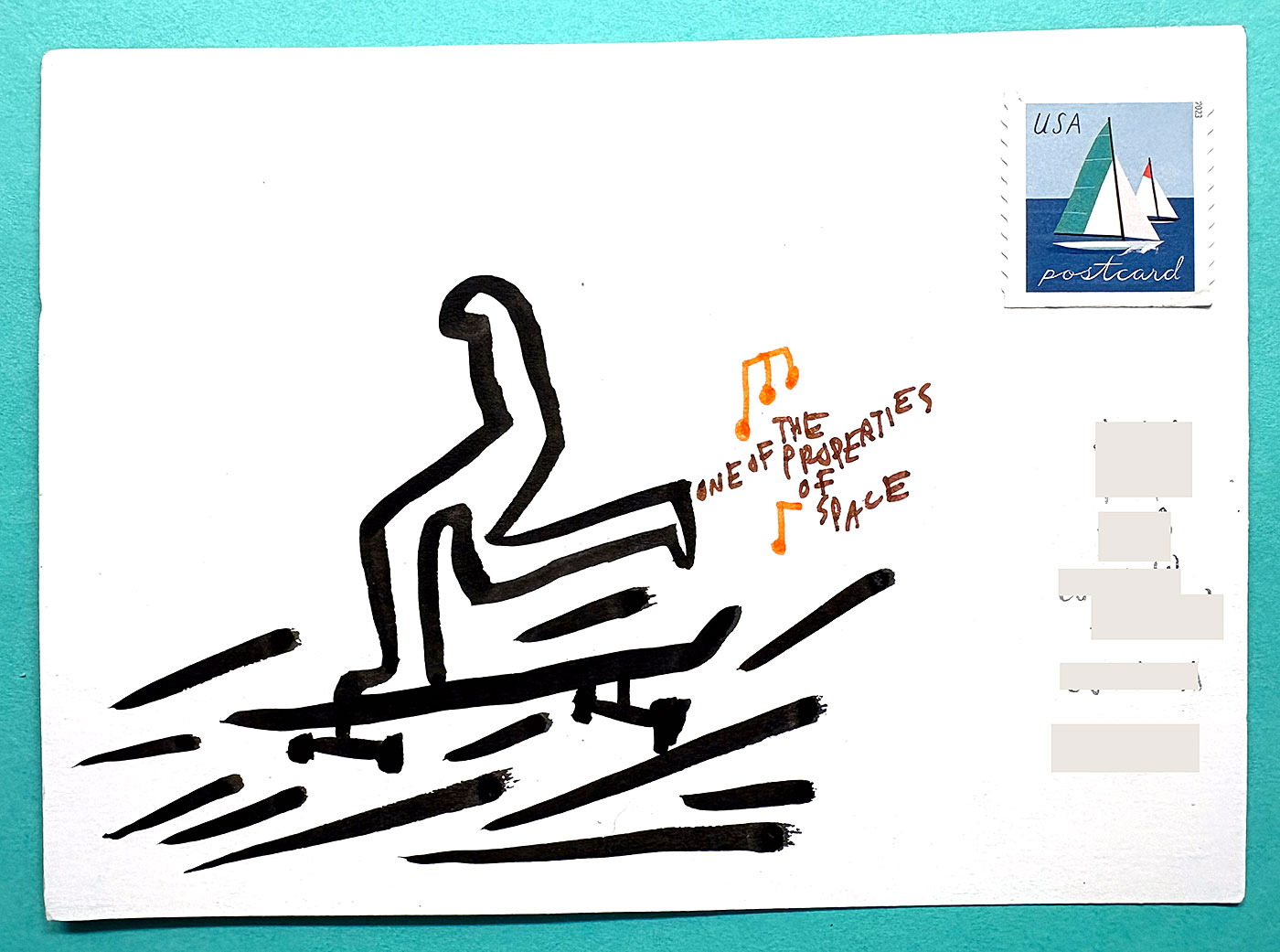 Postcard drawing sent to send cheer