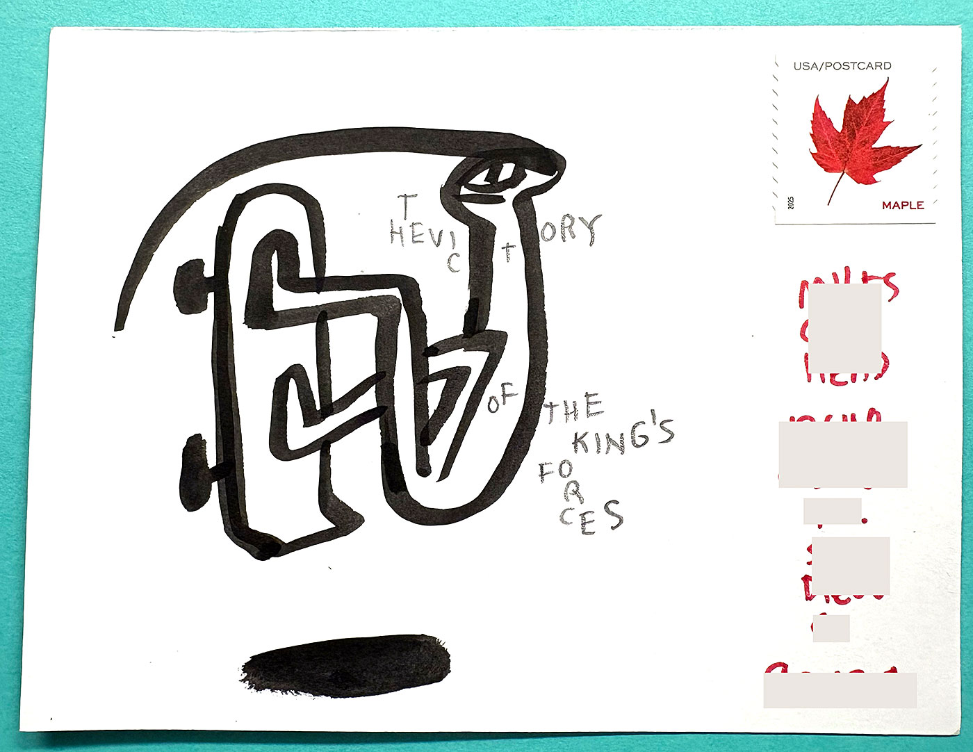 Postcard drawing sent to send cheer