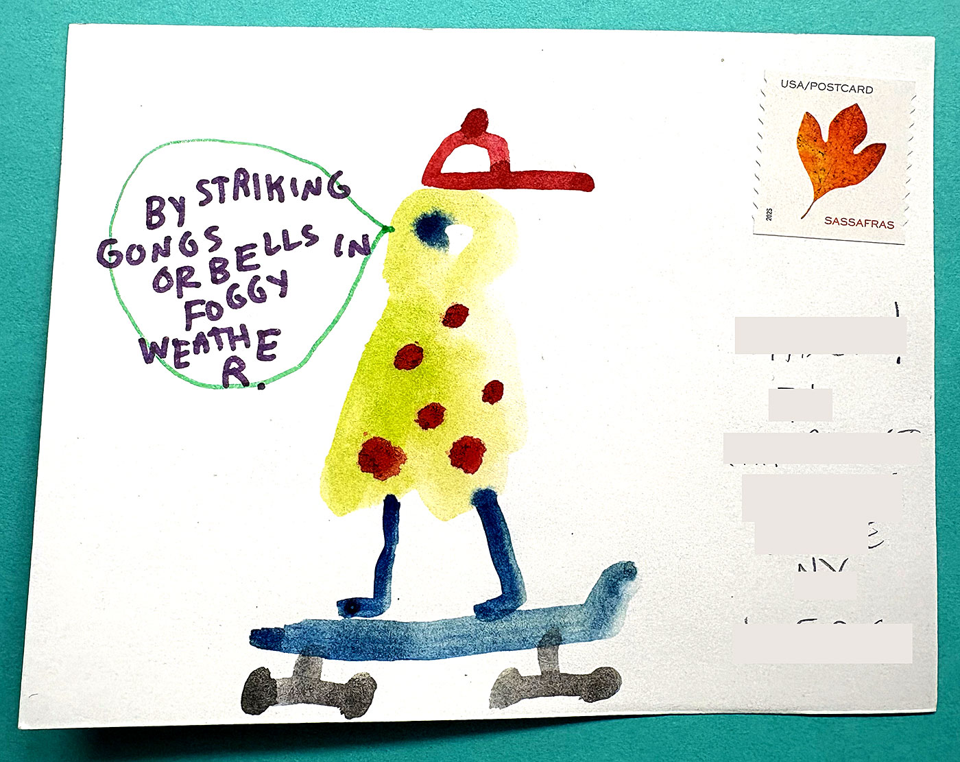 Postcard drawing sent to send cheer