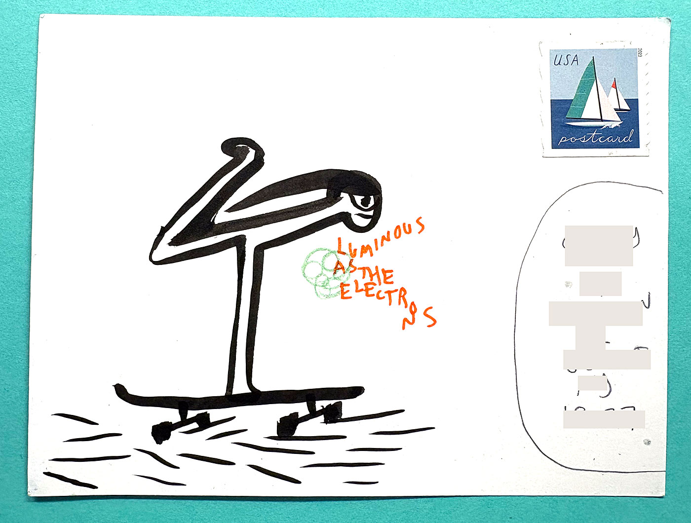 Postcard drawing sent to send cheer