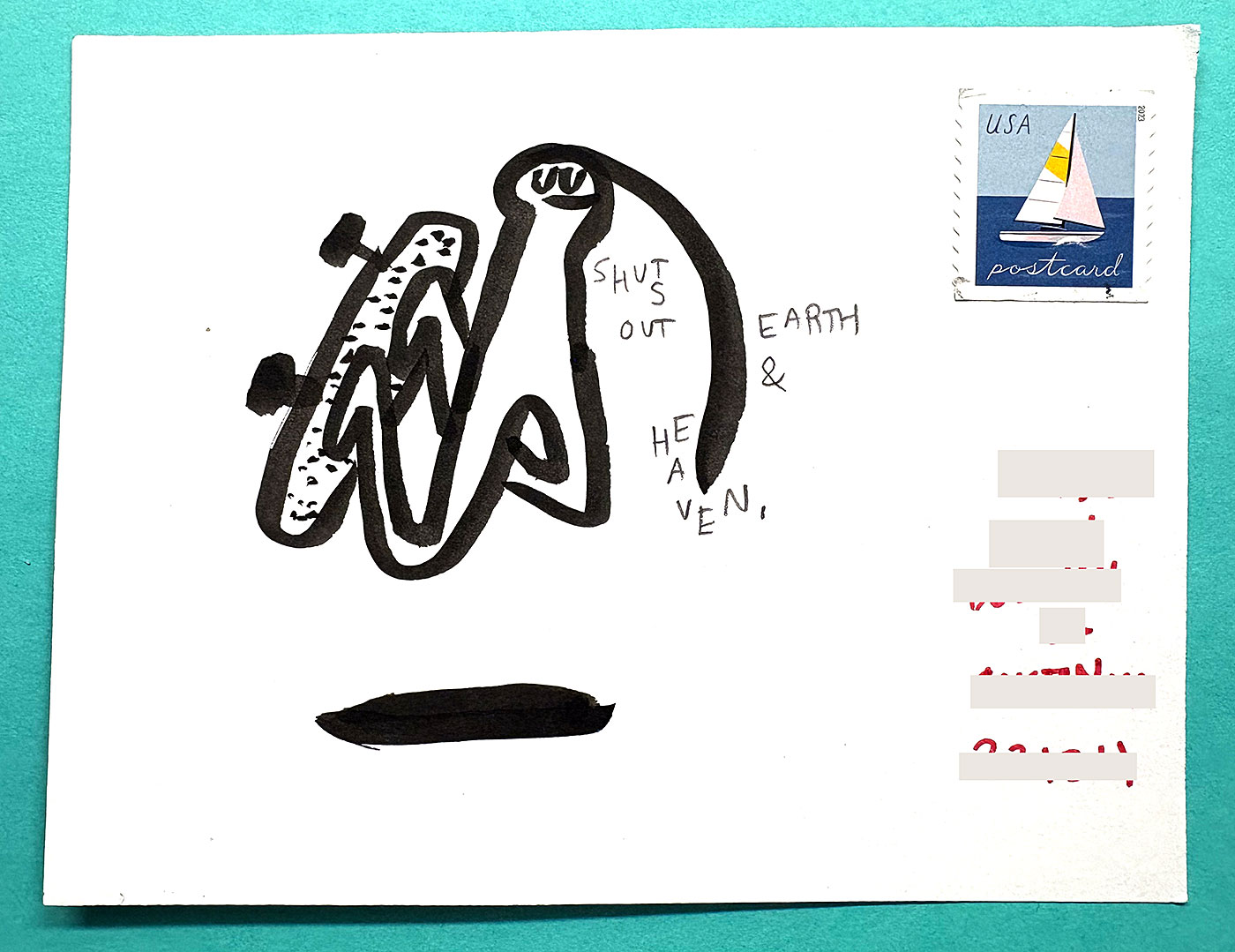 Postcard drawing sent to send cheer