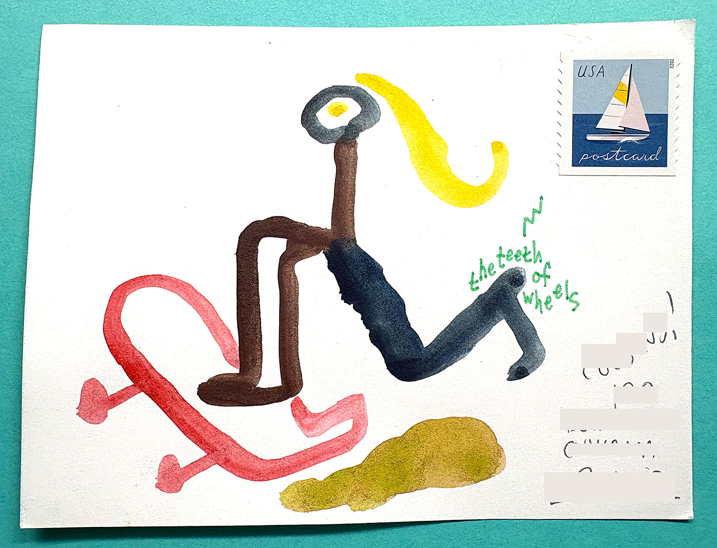 Postcard drawing sent to send cheer