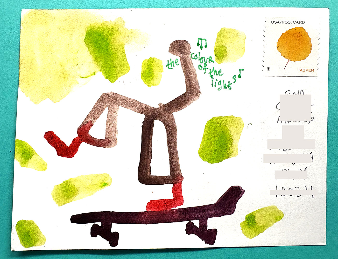 Postcard drawing sent to send cheer