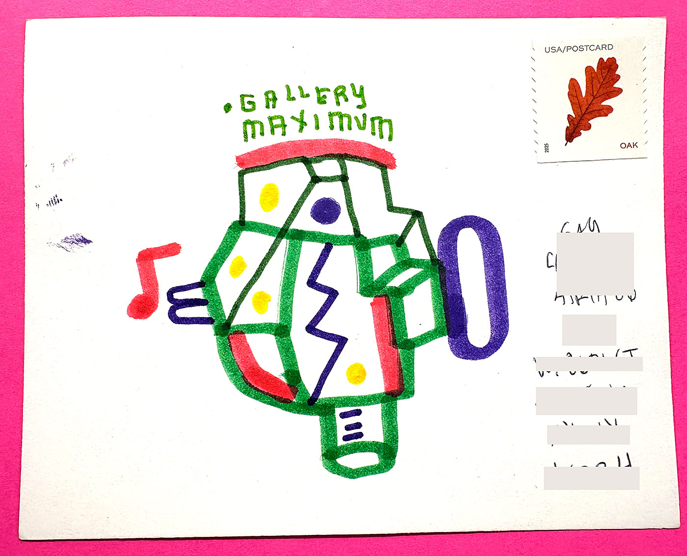 Postcard drawing sent to send cheer