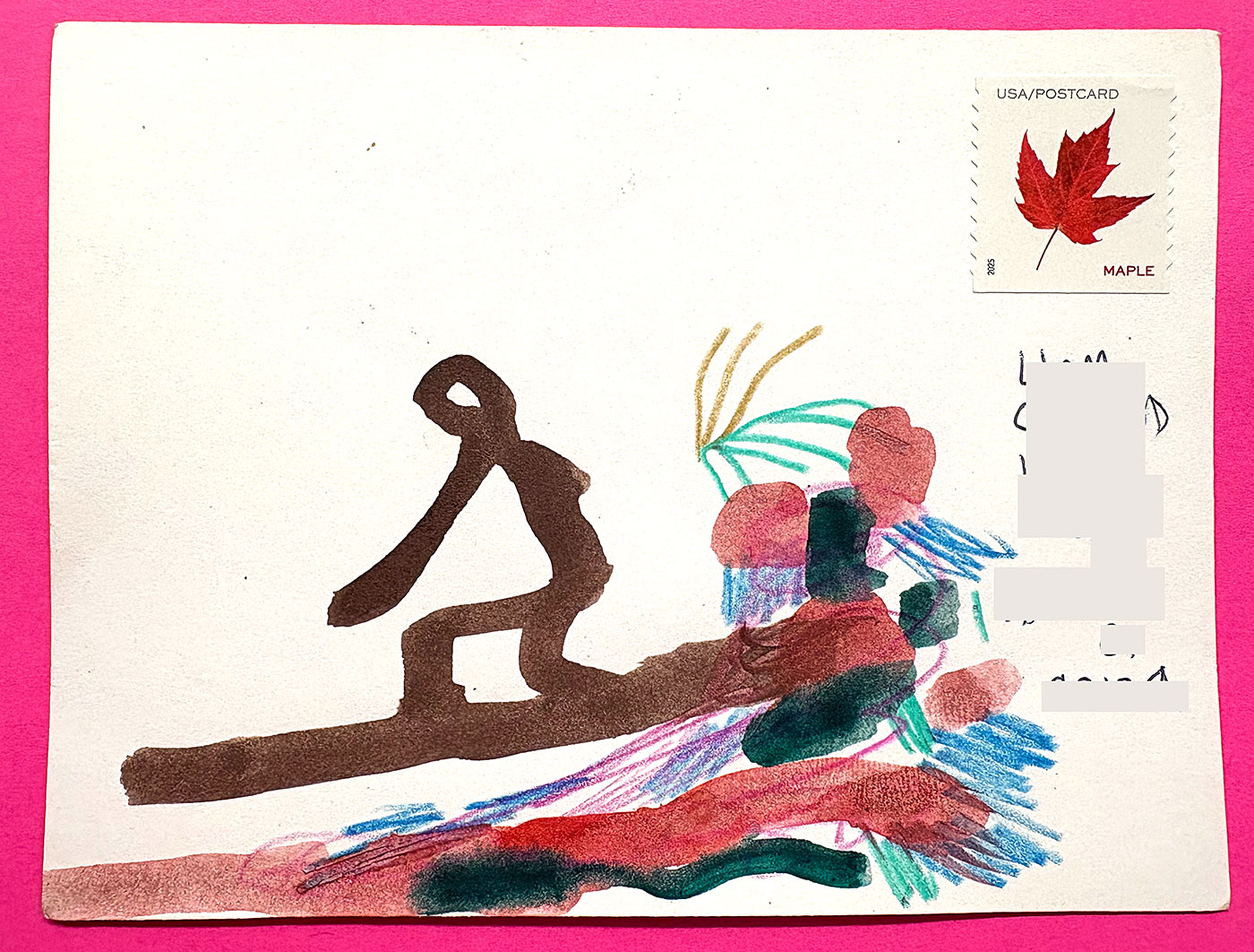 Postcard drawing sent to send cheer