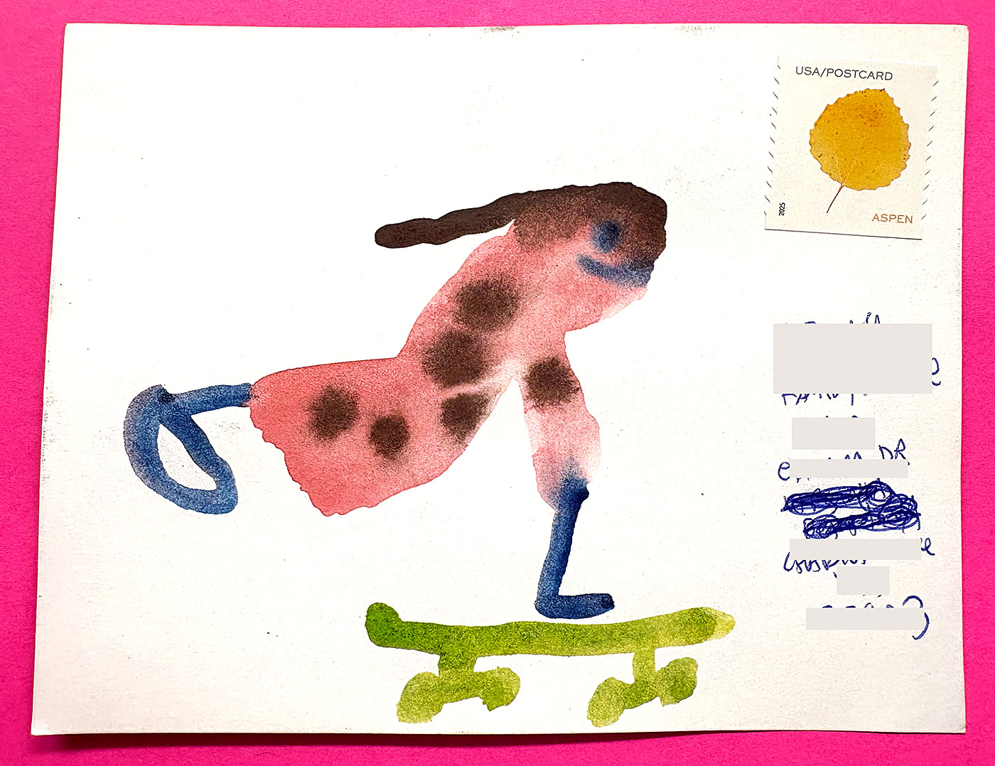 Postcard drawing sent to send cheer