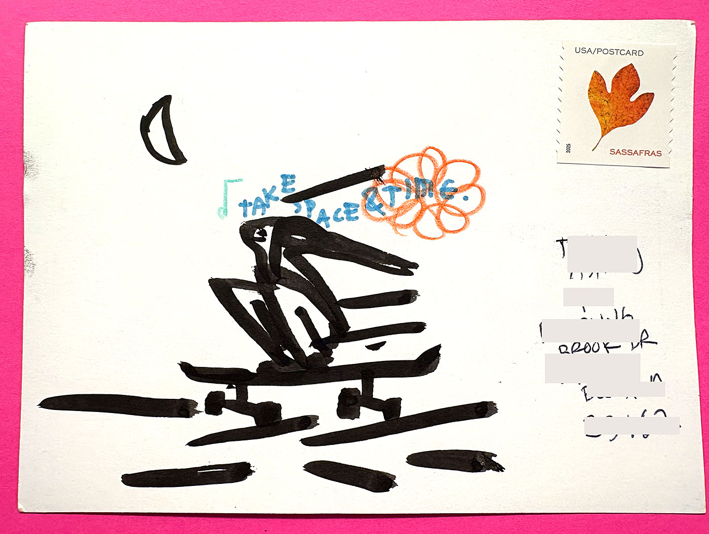 Postcard drawing sent to send cheer