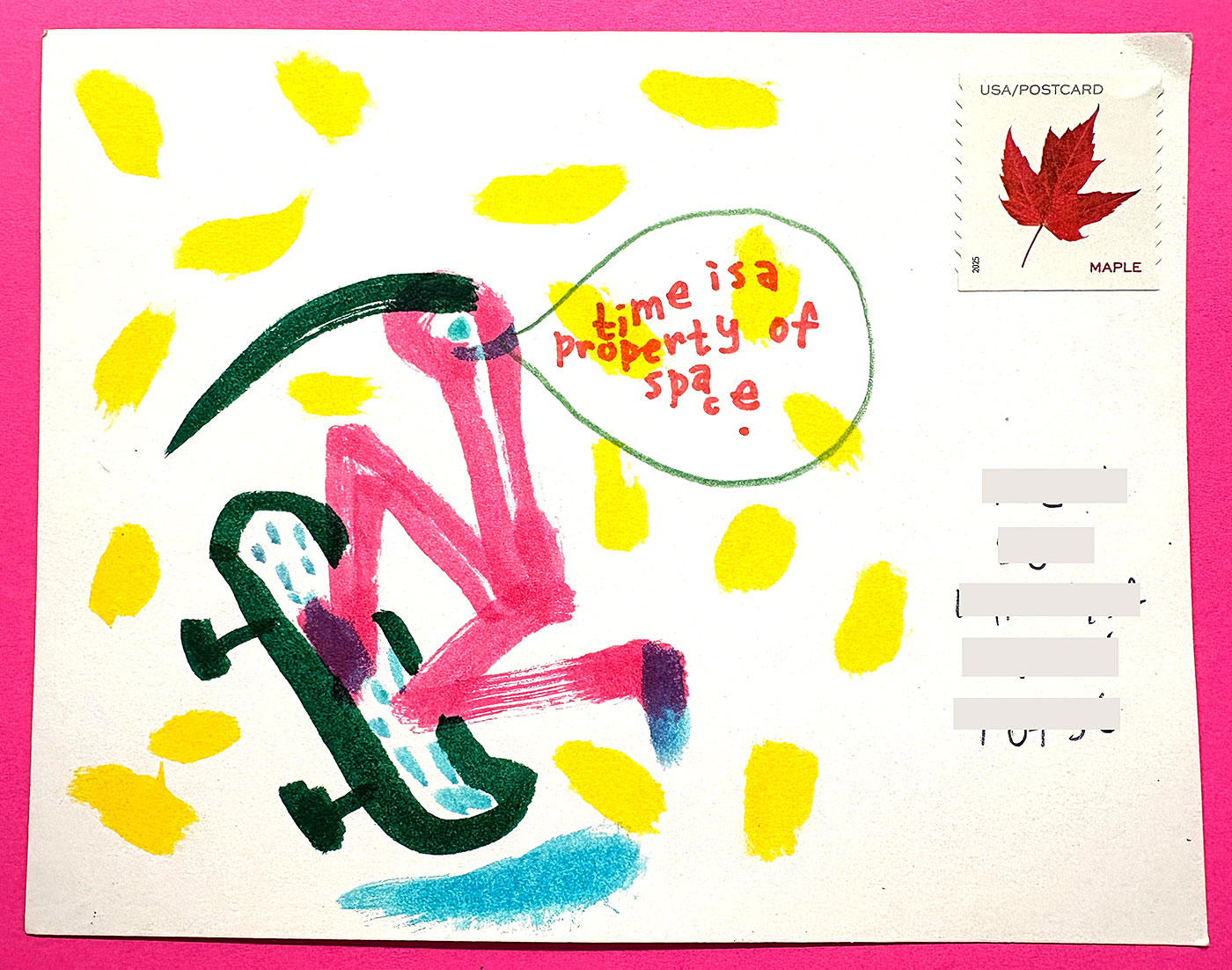 Postcard drawing sent to send cheer