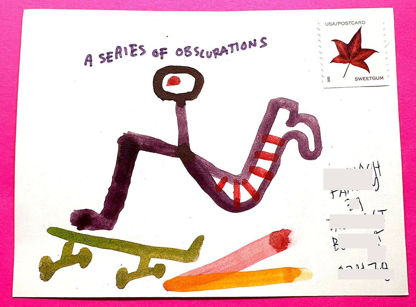 Postcard drawing sent to send cheer