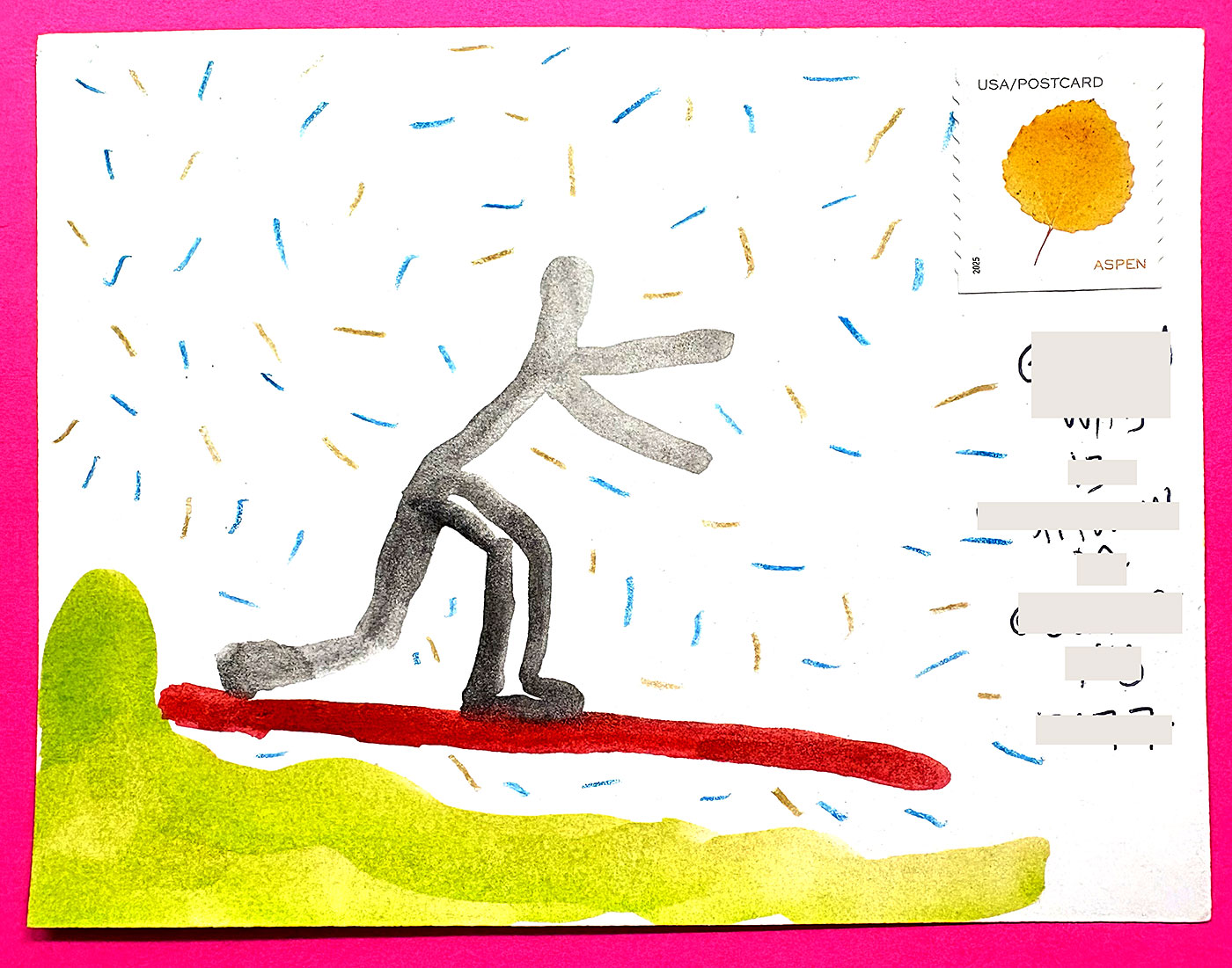 Postcard drawing sent to send cheer