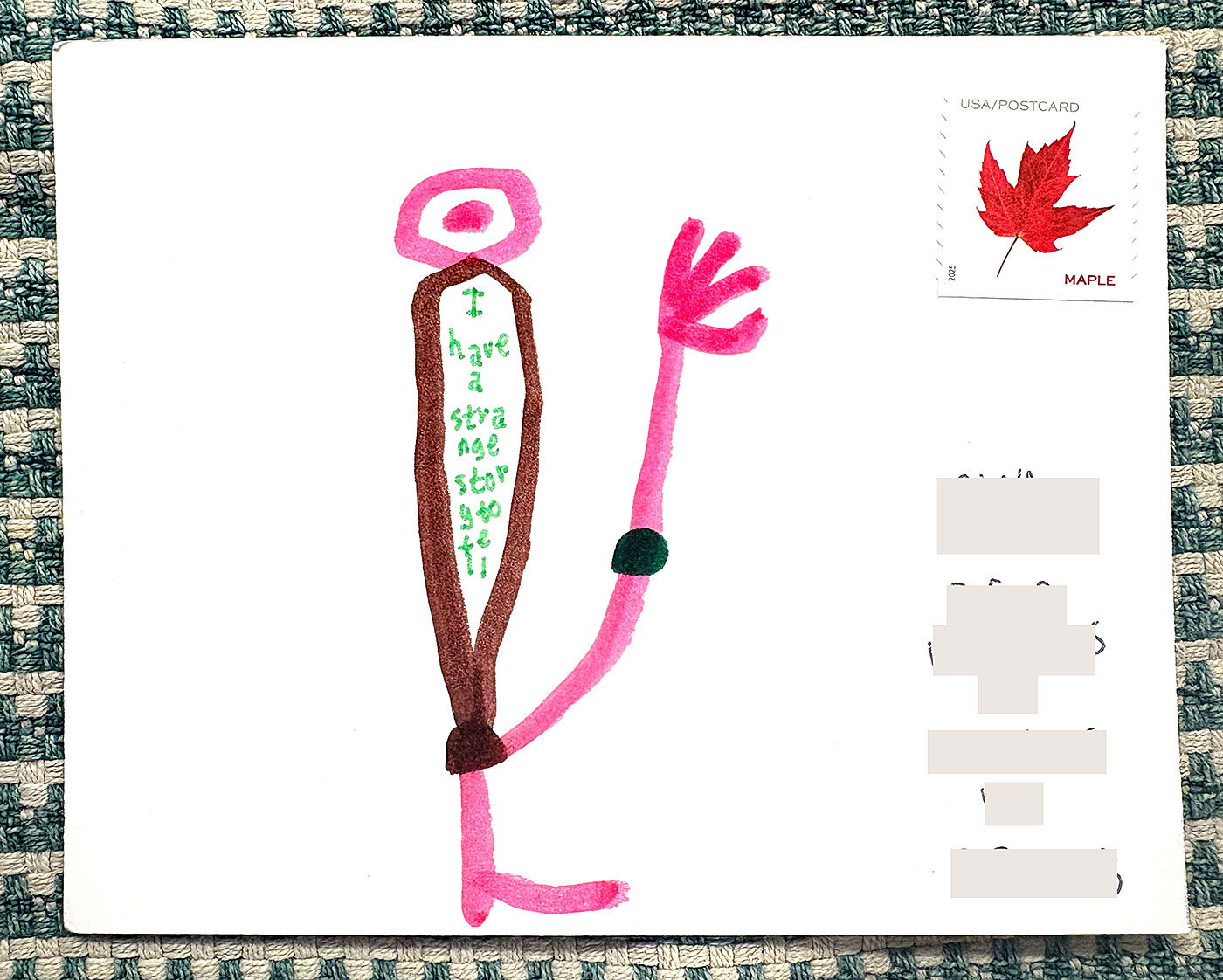 Postcard drawing sent to send cheer