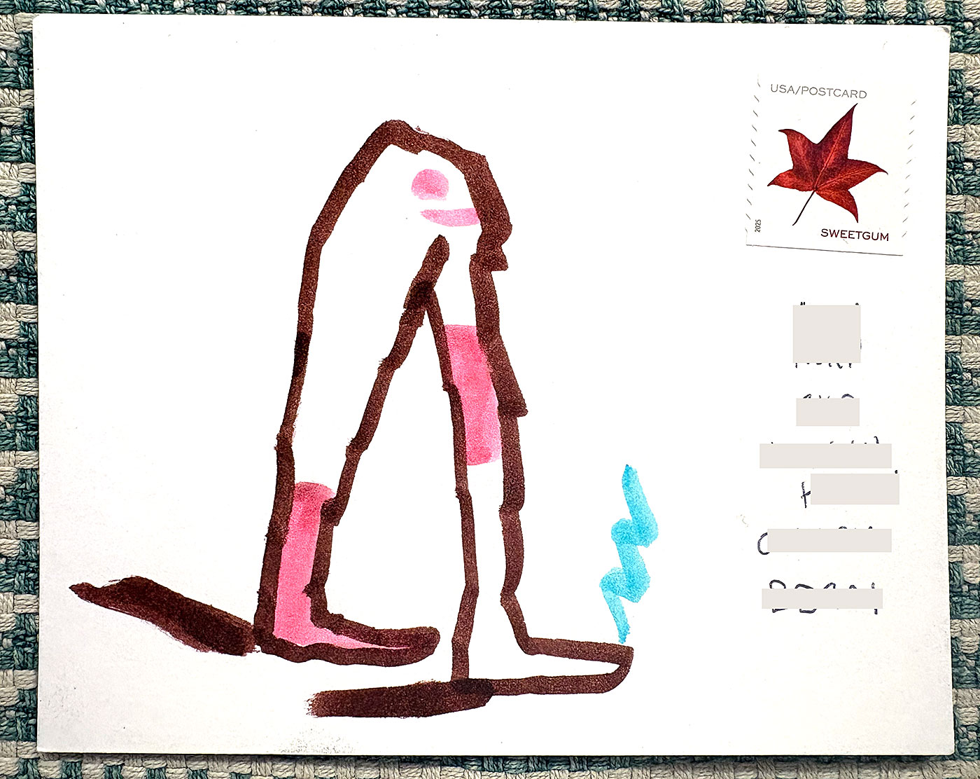 Postcard drawing sent to send cheer