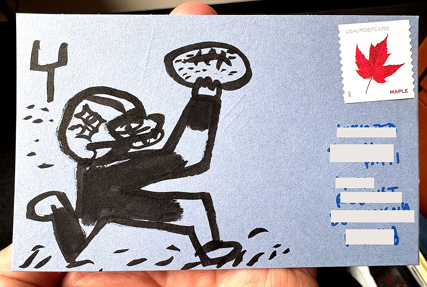 Postcard drawing sent to send cheer