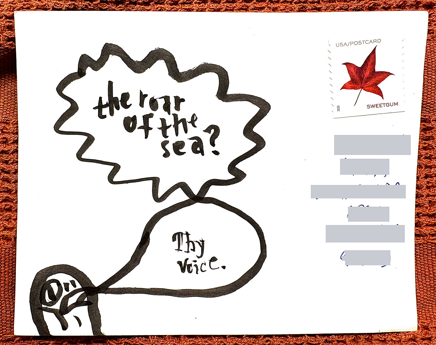 Postcard drawing sent to send cheer