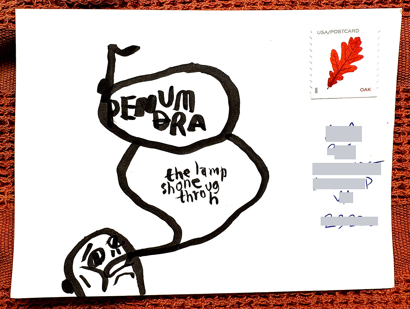 Postcard drawing sent to send cheer