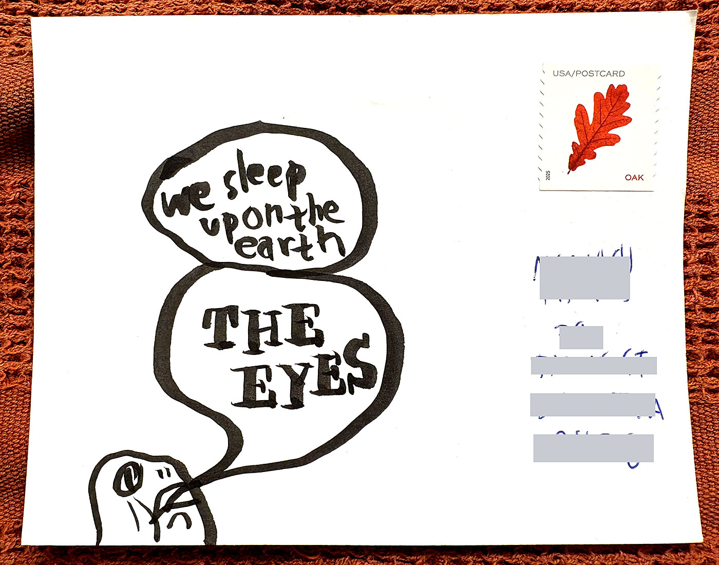 Postcard drawing sent to send cheer
