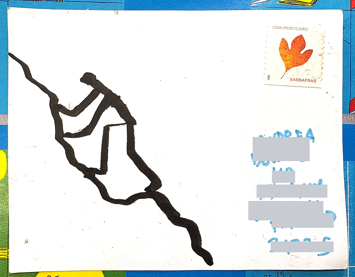 Postcard drawing sent to send cheer