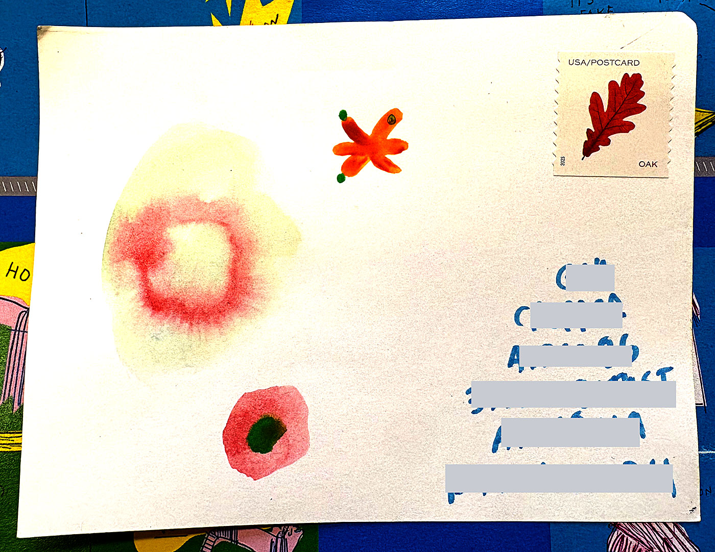 Postcard drawing sent to send cheer