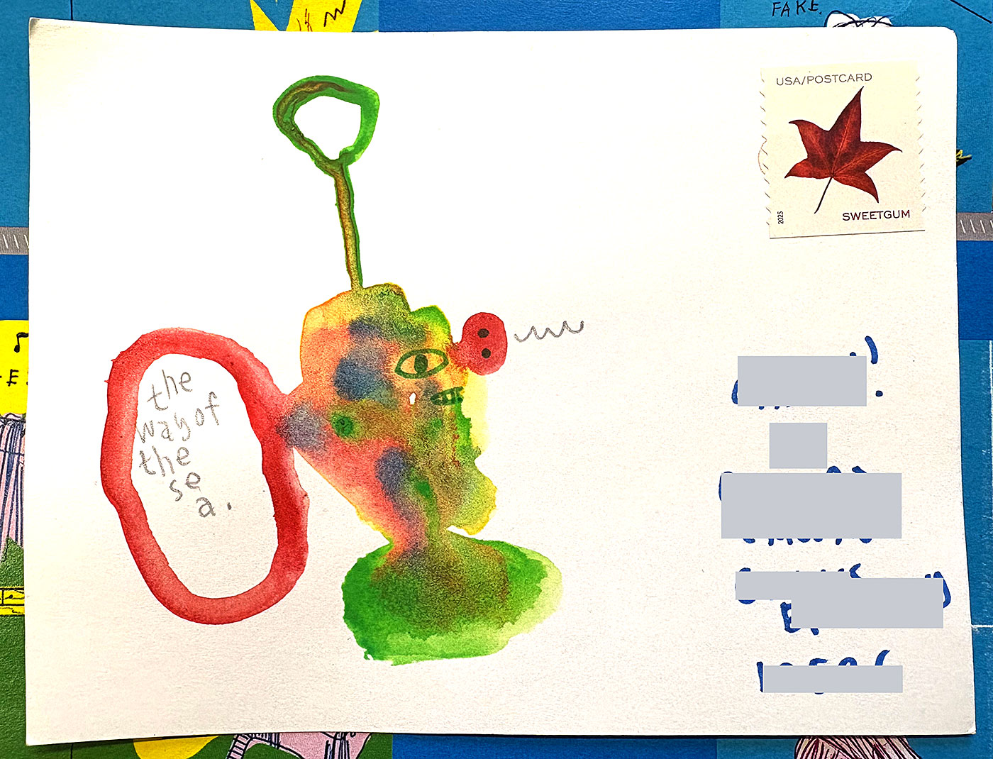 Postcard drawing sent to send cheer