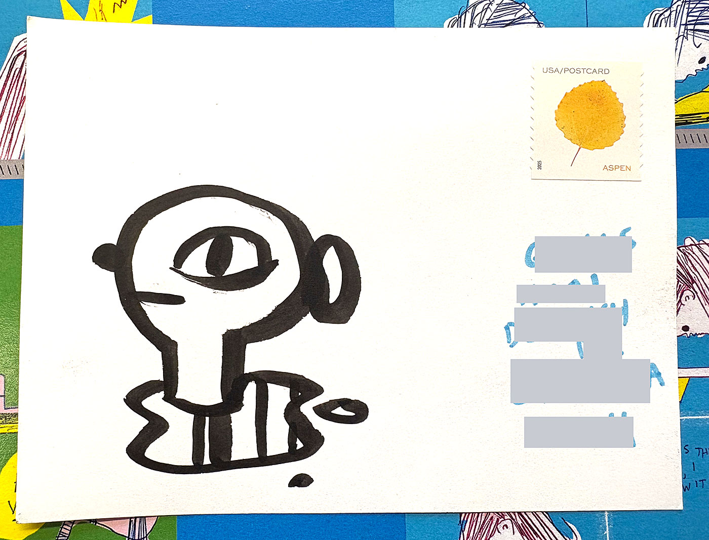 Postcard drawing sent to send cheer