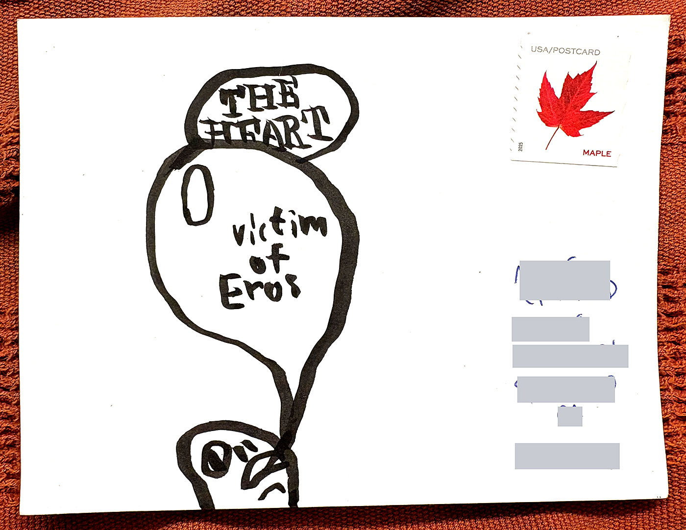 Postcard drawing sent to send cheer