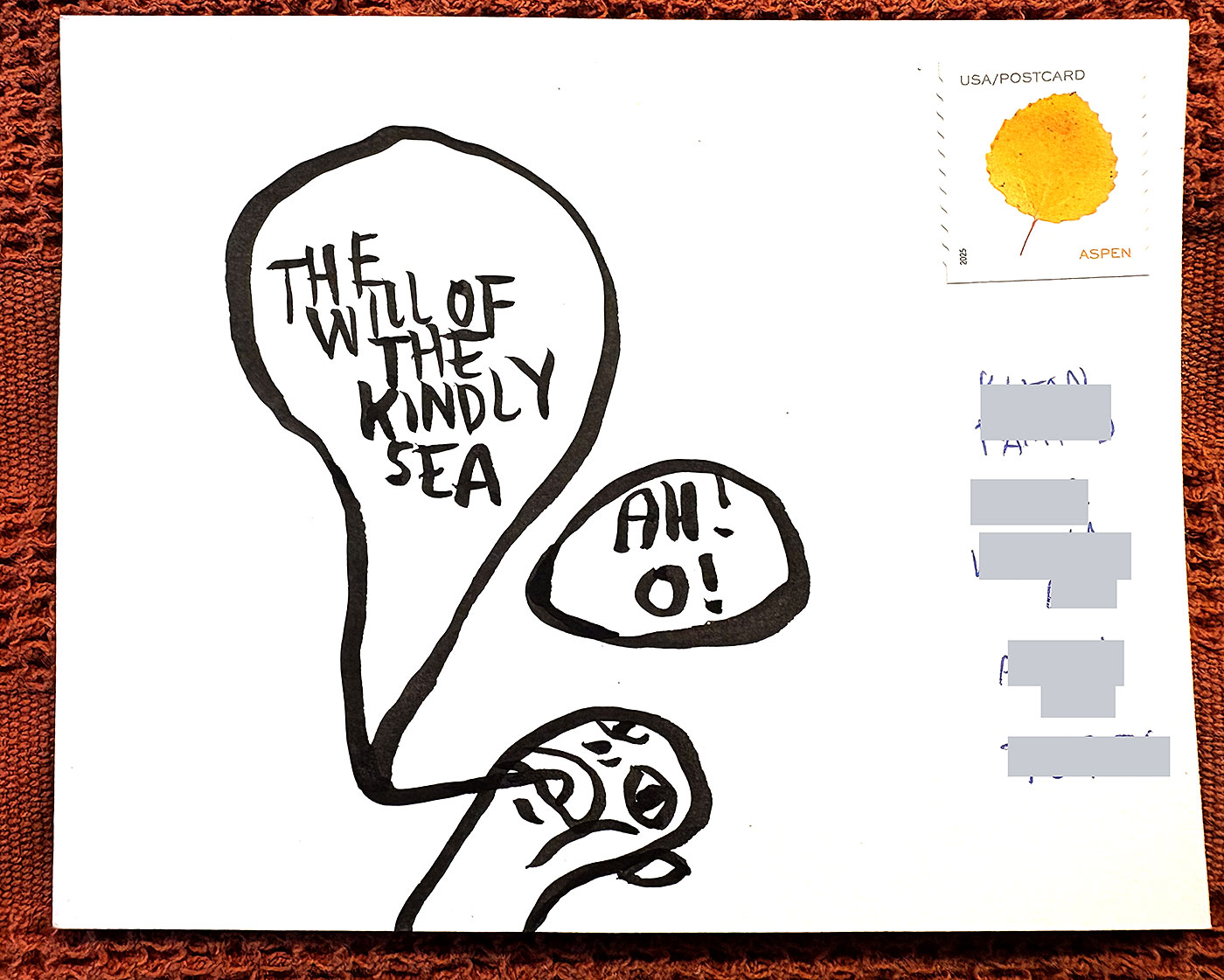 Postcard drawing sent to send cheer