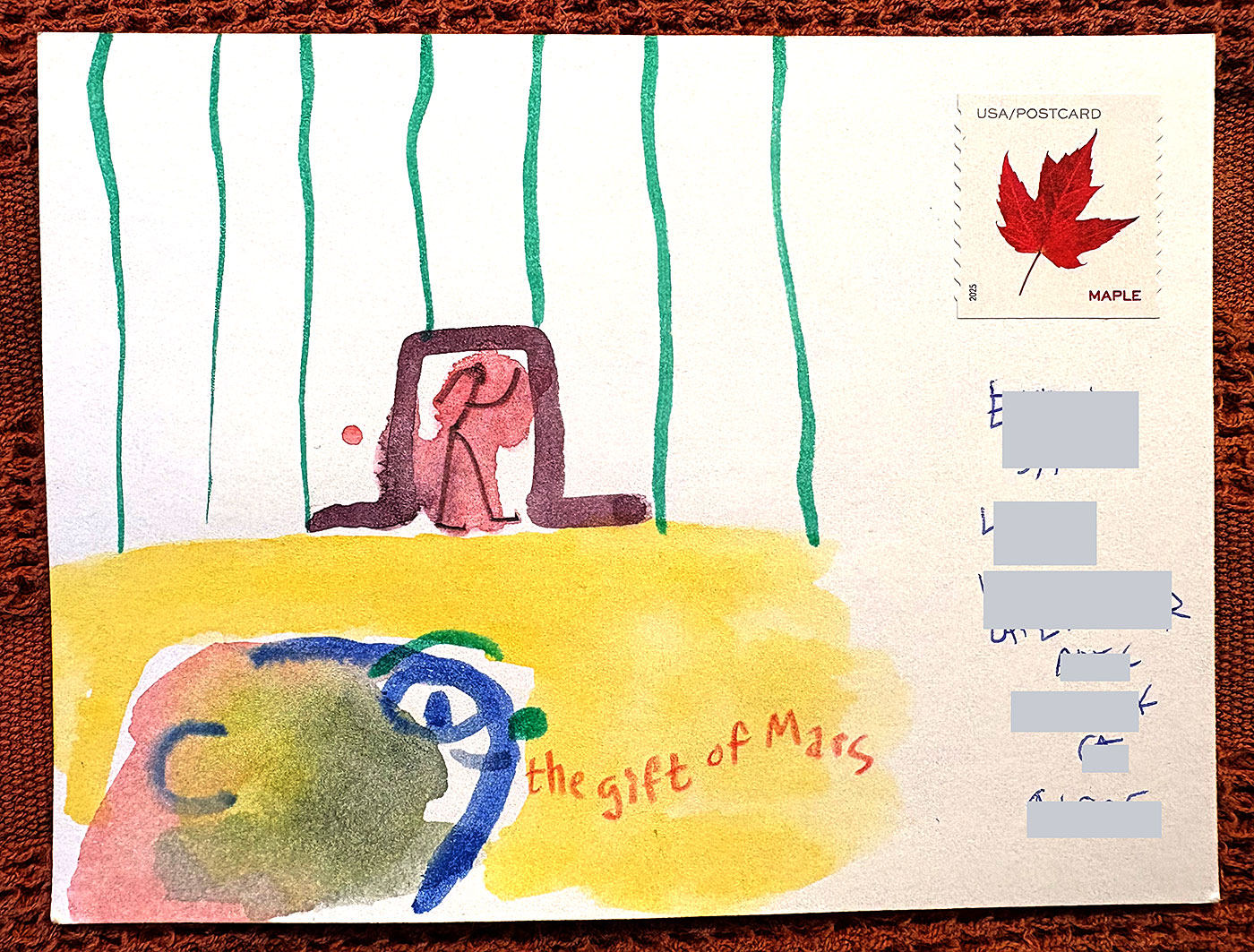 Postcard drawing sent to send cheer
