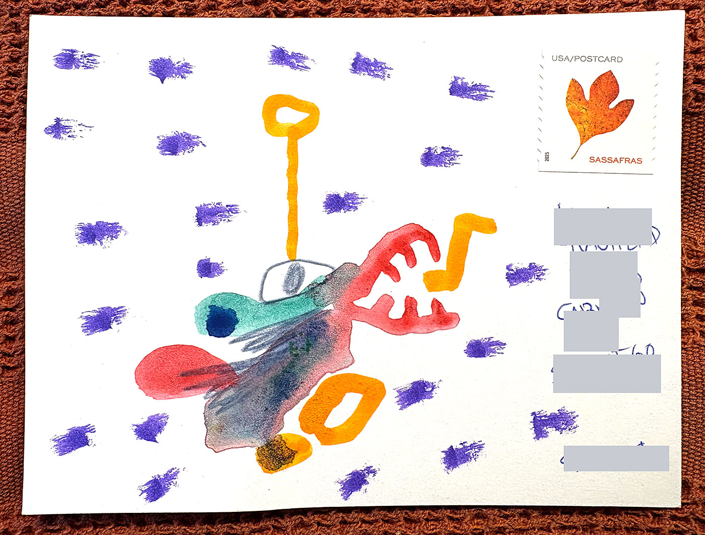 Postcard drawing sent to send cheer