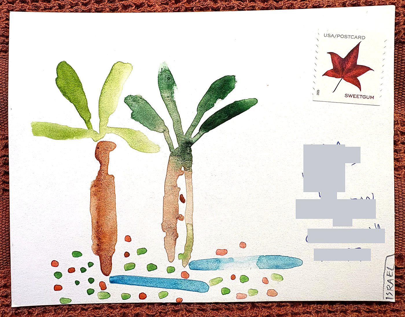 Postcard drawing sent to send cheer