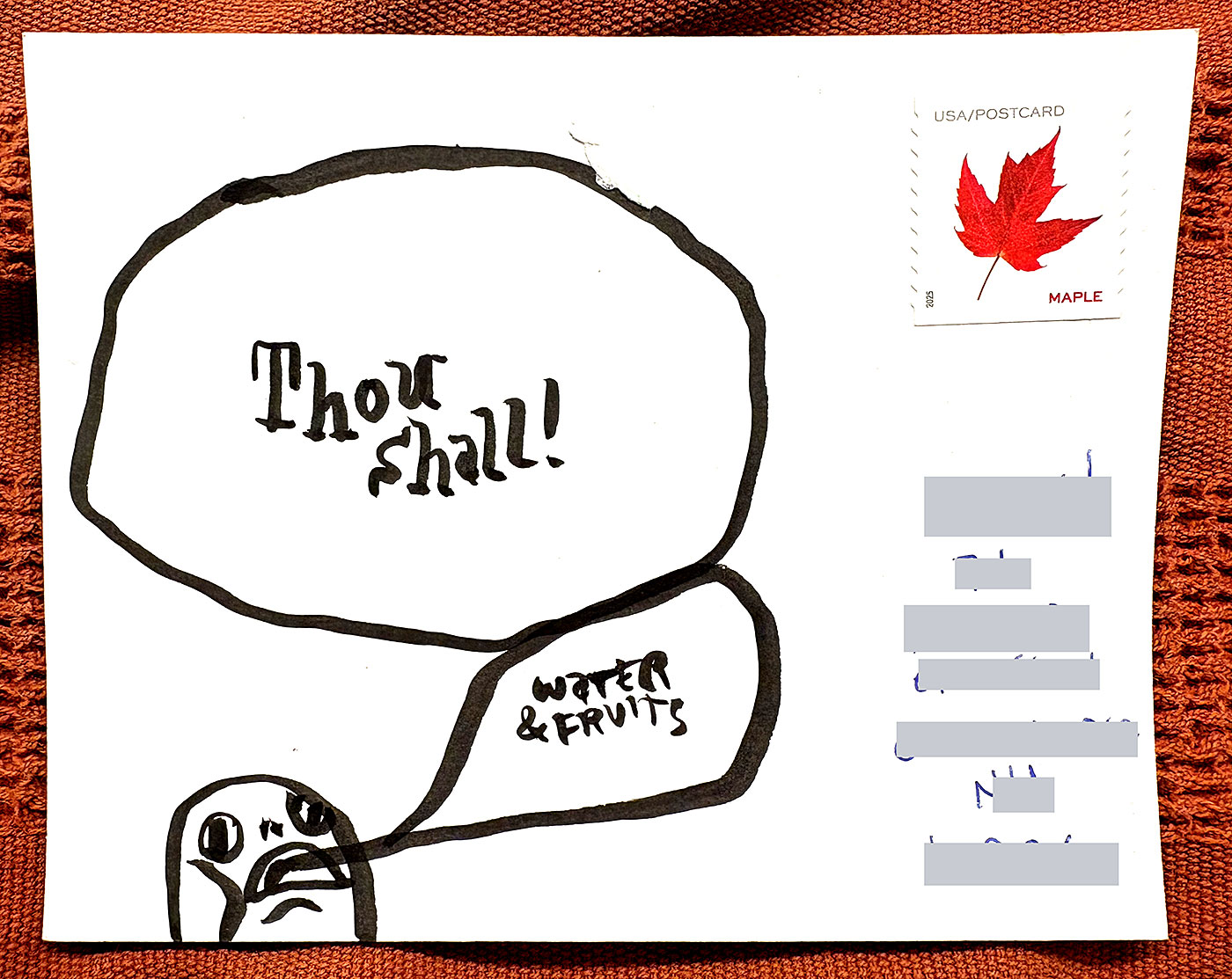 Postcard drawing sent to send cheer