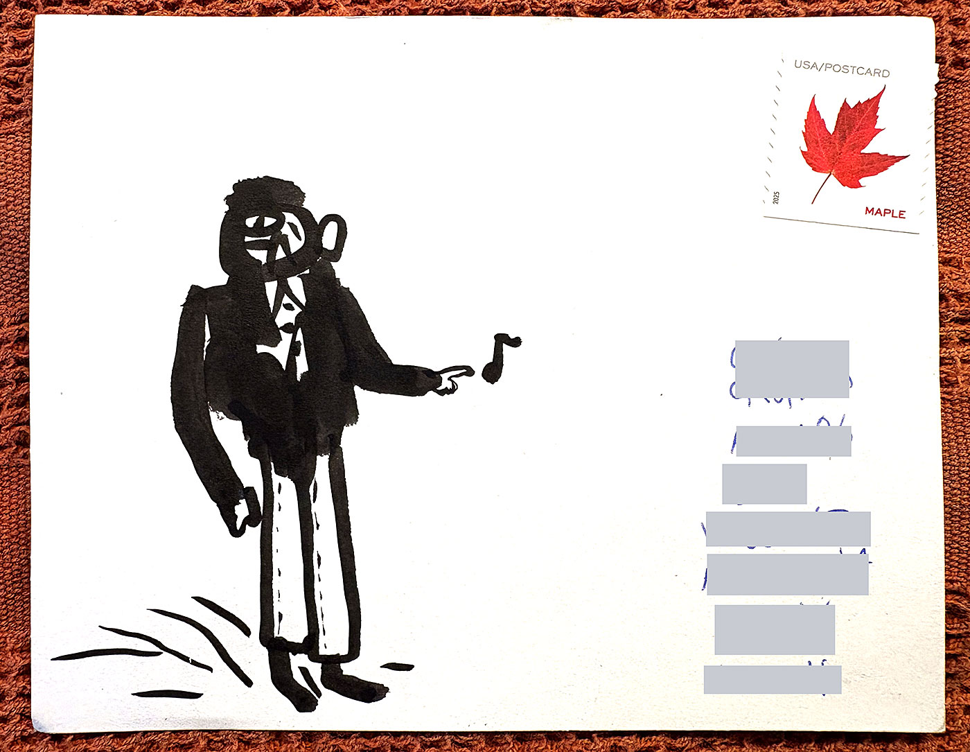 Postcard drawing sent to send cheer