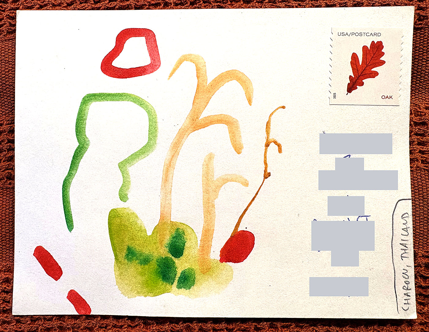 Postcard drawing sent to send cheer