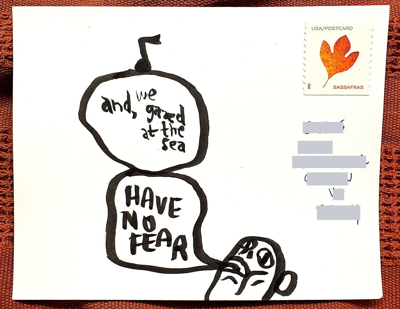 Postcard drawing sent to send cheer