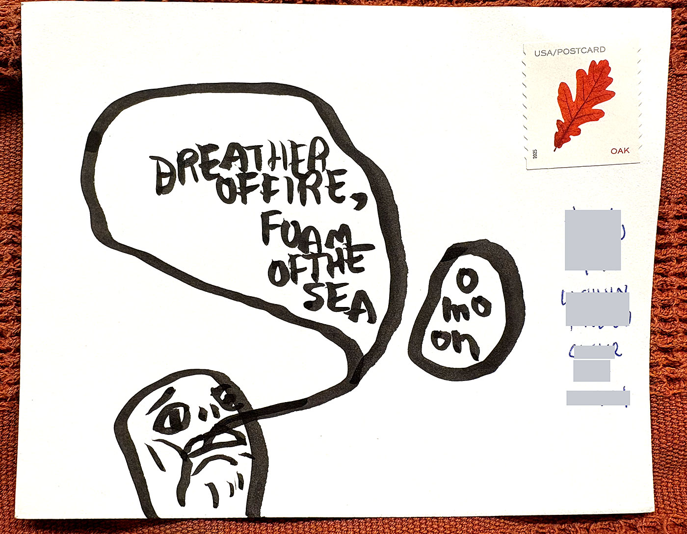 Postcard drawing sent to send cheer