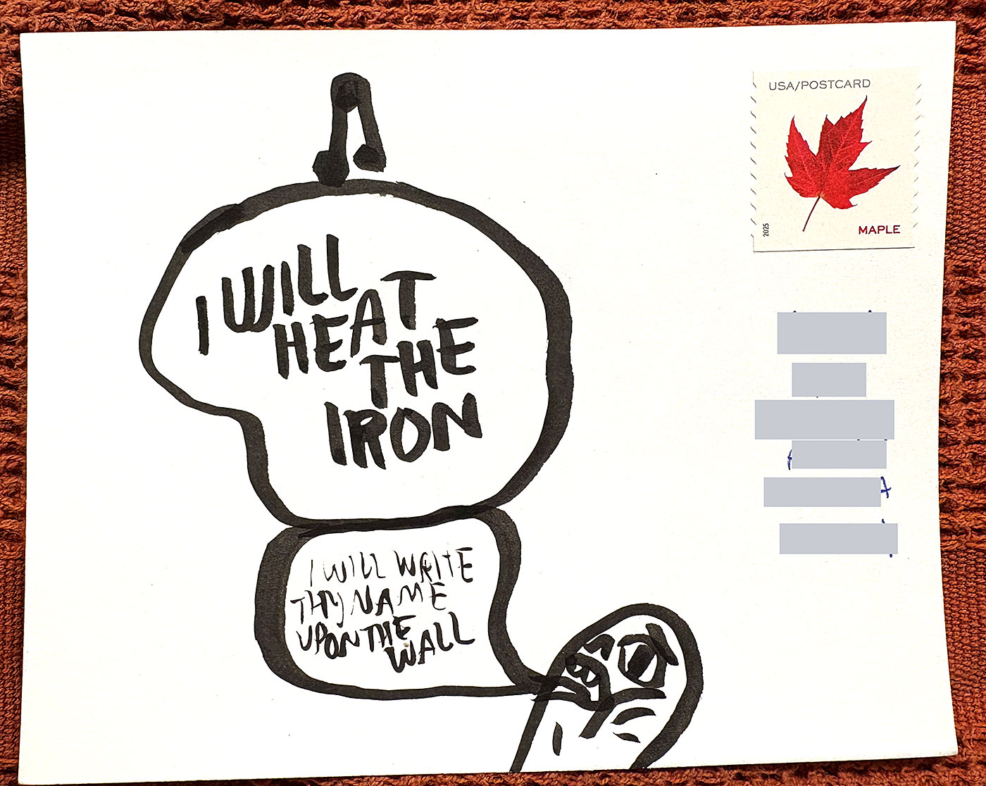 Postcard drawing sent to send cheer